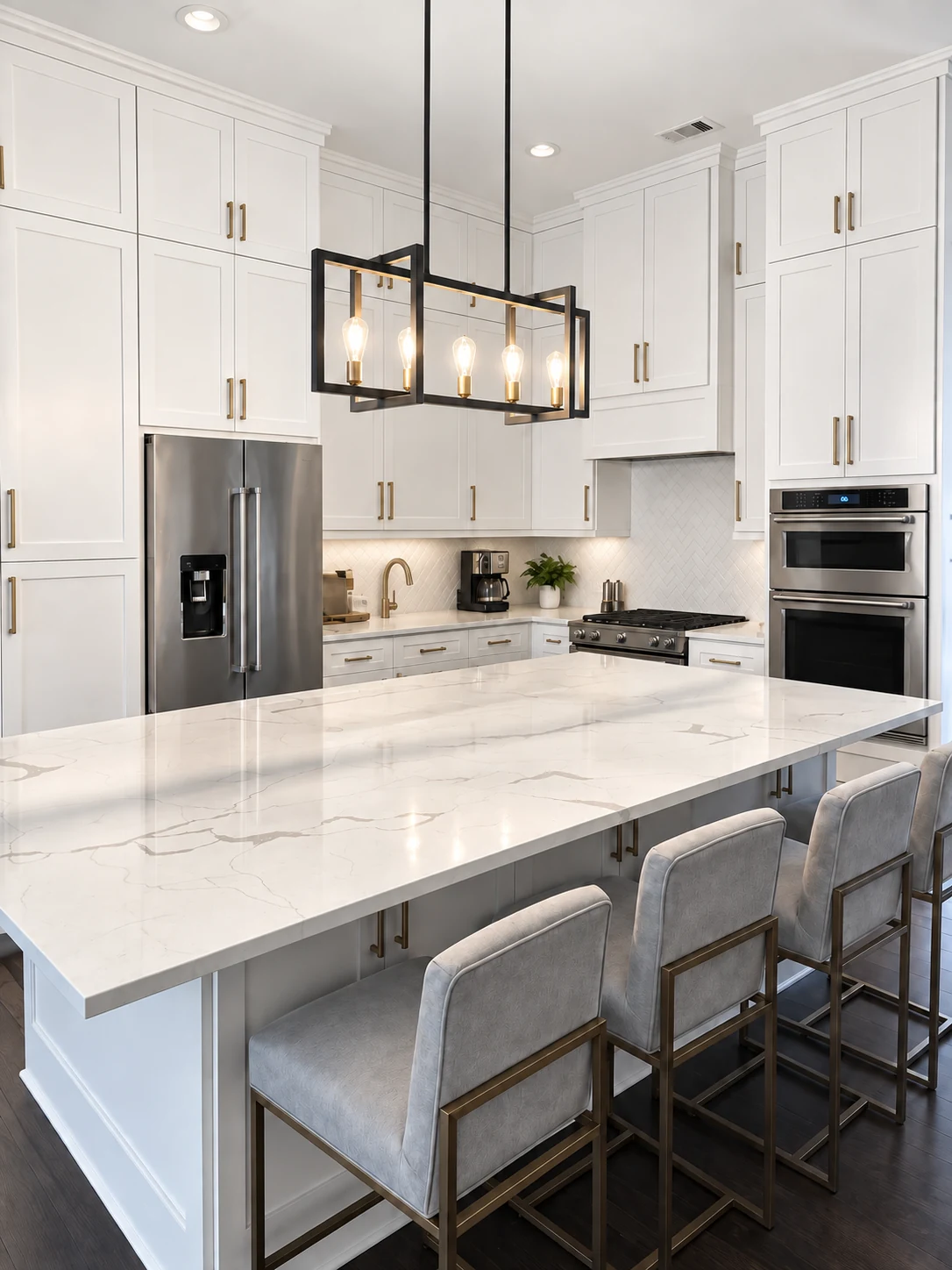 Kitchen cabinetry and island